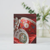 Chinese kom met dubbel geluk briefkaart (Staand voorkant)