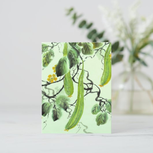 Chinese komkommer briefkaart (Staand voorkant)