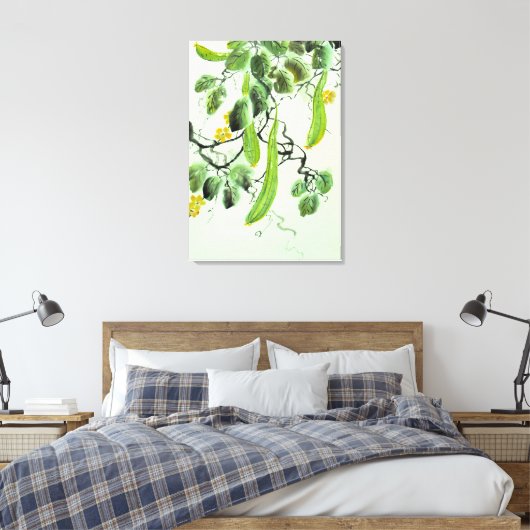 Chinese komkommer canvas afdruk (Insitu (Slaapkamer))