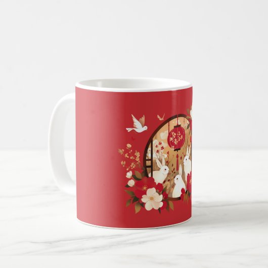 Chinese konijn koffiemok (Voorkant links)