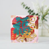 Chinese konijnennieuwjaarsavond waterverf 2023 SqC Feestdagenkaart (Staand voorkant)