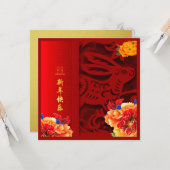 Chinese konijnenvolken nieuwjaar 2023 GC1 Kaart (Voorkant / Achterkant in situ)