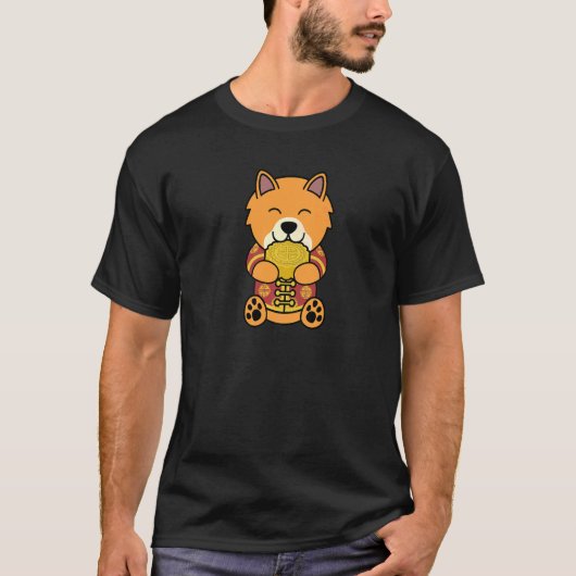 Chinese kostume Mooncake Pomeranian Dog T-shirt (Voorkant)