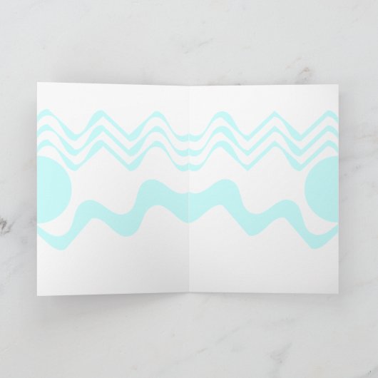 Chinese kraanKaart - Watery Blues Bedankkaart (Binnen)