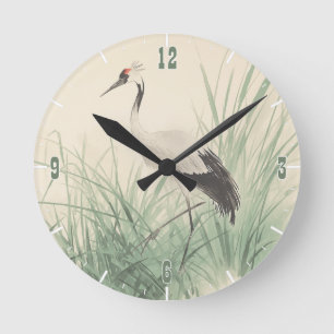 Chinese Kraanvogel Chinoiserie Decoupage Ronde Klok