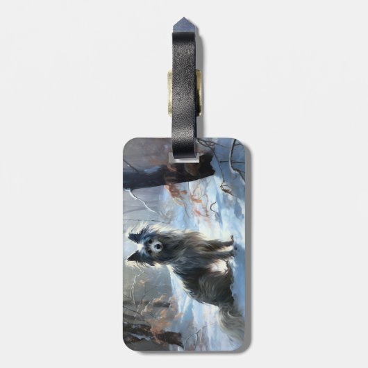 Chinese kuif laat het sneeuwKerstmis Bagagelabel (Achterkant verticaal)