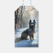 Chinese kuif laat het sneeuwKerstmis Cadeaulabel (Voorkant)