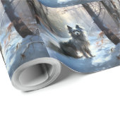 Chinese kuif laat het sneeuwKerstmis Cadeaupapier (Rol Hoek)