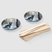 Chinese kuif laat het sneeuwKerstmis Handwaaier (Niet-gemonteerd)