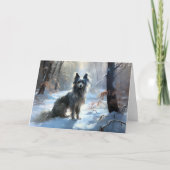 Chinese kuif laat het sneeuwKerstmis Kaart (Voorkant)