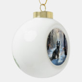 Chinese kuif laat het sneeuwKerstmis Keramische Bal Ornament (Links)