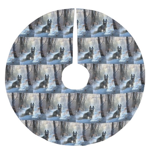 Chinese kuif laat het sneeuwKerstmis Kerstboom Rok (Voorkant)