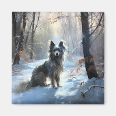 Chinese kuif laat het sneeuwKerstmis Magneet (Voorkant)