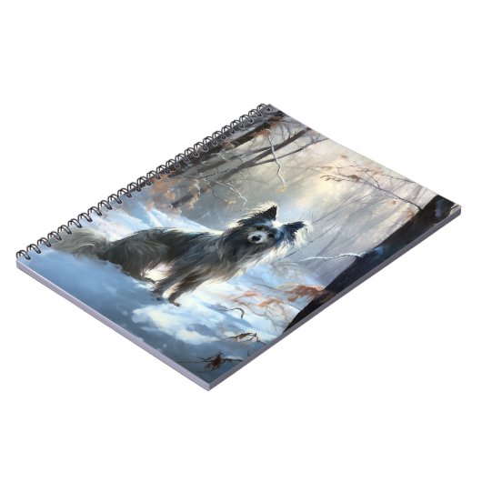 Chinese kuif laat het sneeuwKerstmis Notitieboek (Linkerzijde)