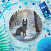 Chinese kuif laat het sneeuwKerstmis Papieren Bordje (Feest)