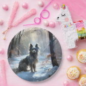 Chinese kuif laat het sneeuwKerstmis Papieren Bordje (Feest)