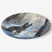 Chinese kuif laat het sneeuwKerstmis Papieren Bordje (Gekanteld)