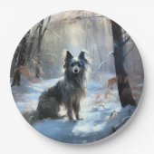 Chinese kuif laat het sneeuwKerstmis Papieren Bordje (Voorkant)