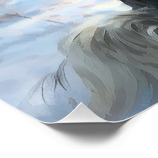 Chinese kuif laat het sneeuwKerstmis Perfect Poster (Hoek)