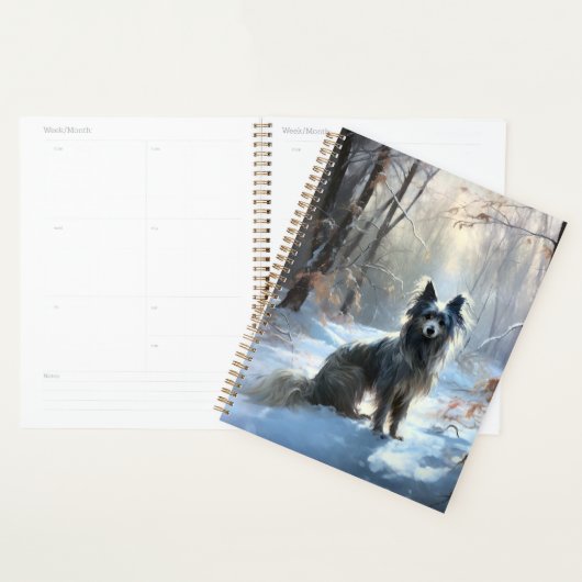Chinese kuif laat het sneeuwKerstmis Planner (Display)