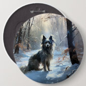 Chinese kuif laat het sneeuwKerstmis Ronde Button 6,0 Cm (Voorkant /achterkant)