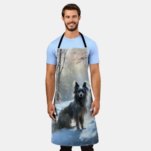 Chinese kuif laat het sneeuwKerstmis Schort (Gedragen)