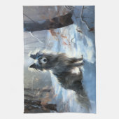 Chinese kuif laat het sneeuwKerstmis Theedoek (Verticaal)