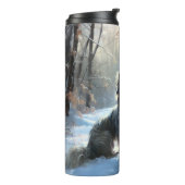 Chinese kuif laat het sneeuwKerstmis Thermosbeker (Gedraaid links)