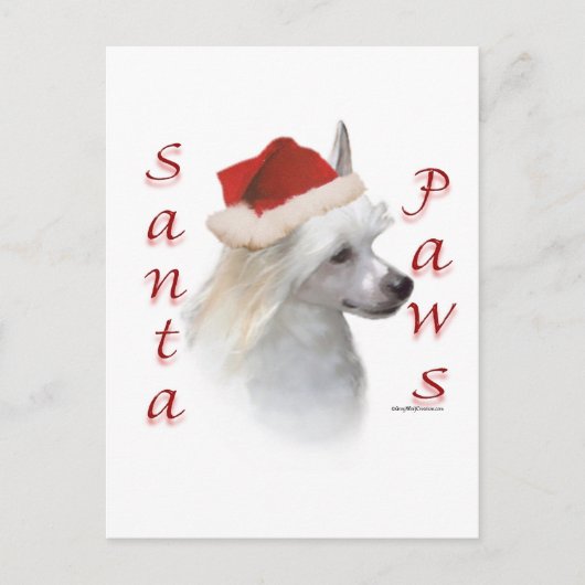 Chinese kuif (poeder) Santa Paws Feestdagenkaart (Voorkant)