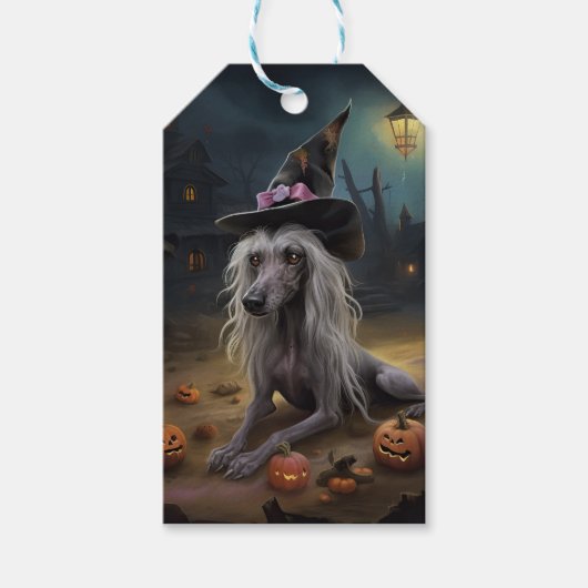 Chinese kuifpompoenen Halloween eng Cadeaulabel (Voorkant)