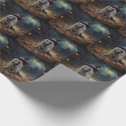 Chinese kuifpompoenen Halloween eng Cadeaupapier (Hoek)