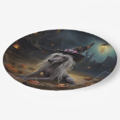 Chinese kuifpompoenen Halloween eng Papieren Bordje (Gekanteld)