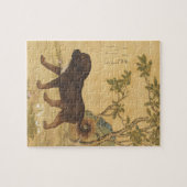 Chinese kunst 1747 De hond & bloemen & boom patroo Legpuzzel (Horizontaal)