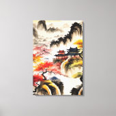 Chinese landschapsinktpainting canvas afdruk (Voorkant)