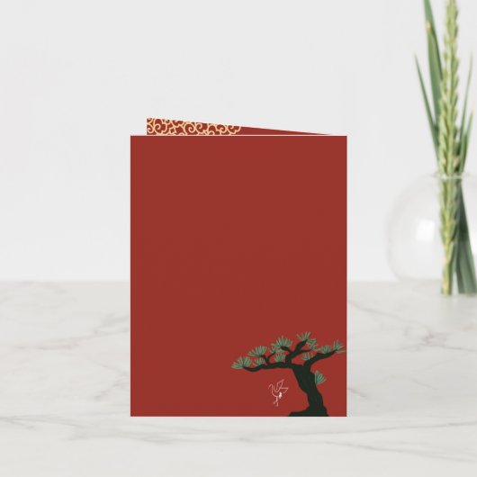 Chinese Langelevendheid (Shou) Verjaardagsuitnodig (Achterkant)
