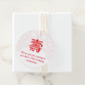 Chinese "Langlevendigheid" 70e verjaardag Witte La Bedankjes Labels (In situ)