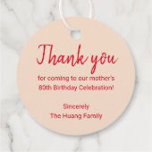 Chinese 'Langlevendigheid'-martags Bedankjes Labels (Achterkant)