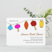 Chinese lantaarn bruids douche uitnodigingen (Staand voorkant)