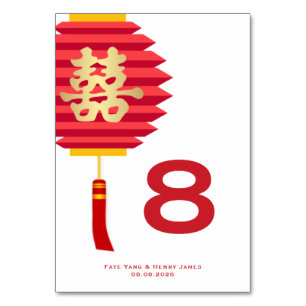 Chinese Lantaarn & Dubbel Geluk Huwelijk Kaart
