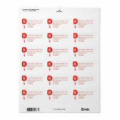 Chinese lantaarn en dubbel geluk bruiloft etiket (Full Sheet)