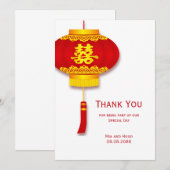 Chinese lantaarn en dubbel geluk Dank u Kaart (Voorkant / Achterkant)