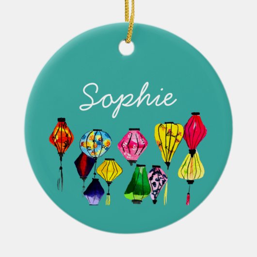 Chinese lantaarn keramisch ornament (Voorkant)