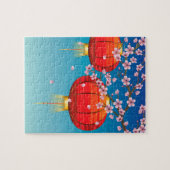 Chinese Lantaarn met Sakura Branch 2 Legpuzzel (Horizontaal)