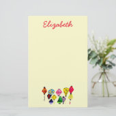 Chinese lantaarnkleurige kunst briefpapier (Staand voorkant)