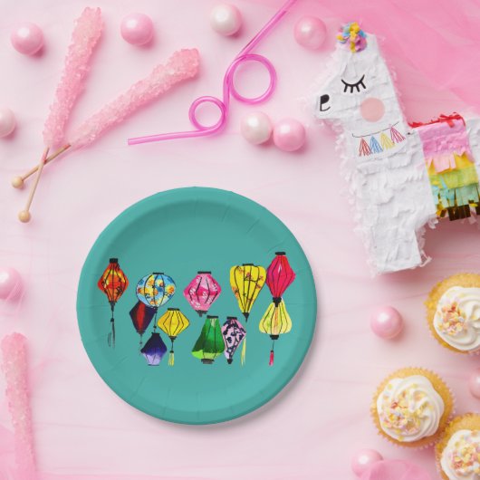 Chinese lantaarnkleurige kunst papieren bordje (Feest)