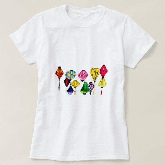 Chinese lantaarnkleurige kunst t-shirt (Design voorkant)