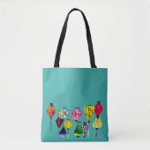 Chinese lantaarnkleurige kunst tote bag (Voorkant)