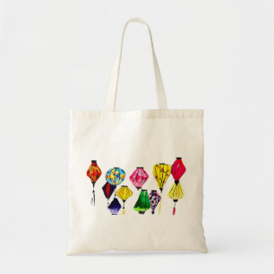 Chinese lantaarnkleurige kunst tote bag