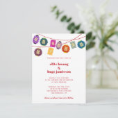 Chinese lantaarns en dubbeldeksweddenschap kaart (Staand voorkant)