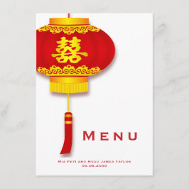 Chinese lantaarns en dubbeldeksweddenschap menu